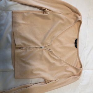 Very cute tan zip up long sleeve